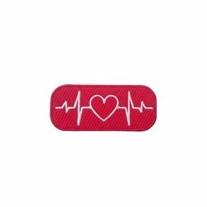 Red Heartbeat Iron On Patch